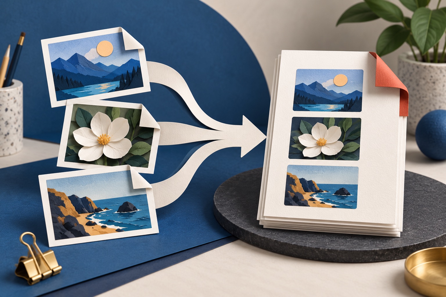 How to combine JPG, PNG and WebP images into one PDF