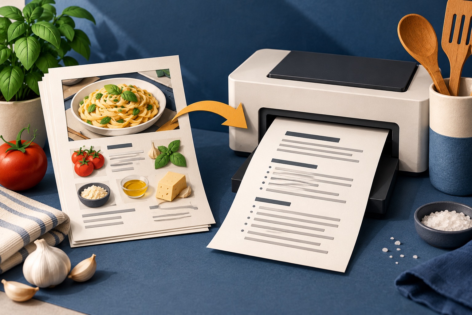 How to print a recipe without the pictures