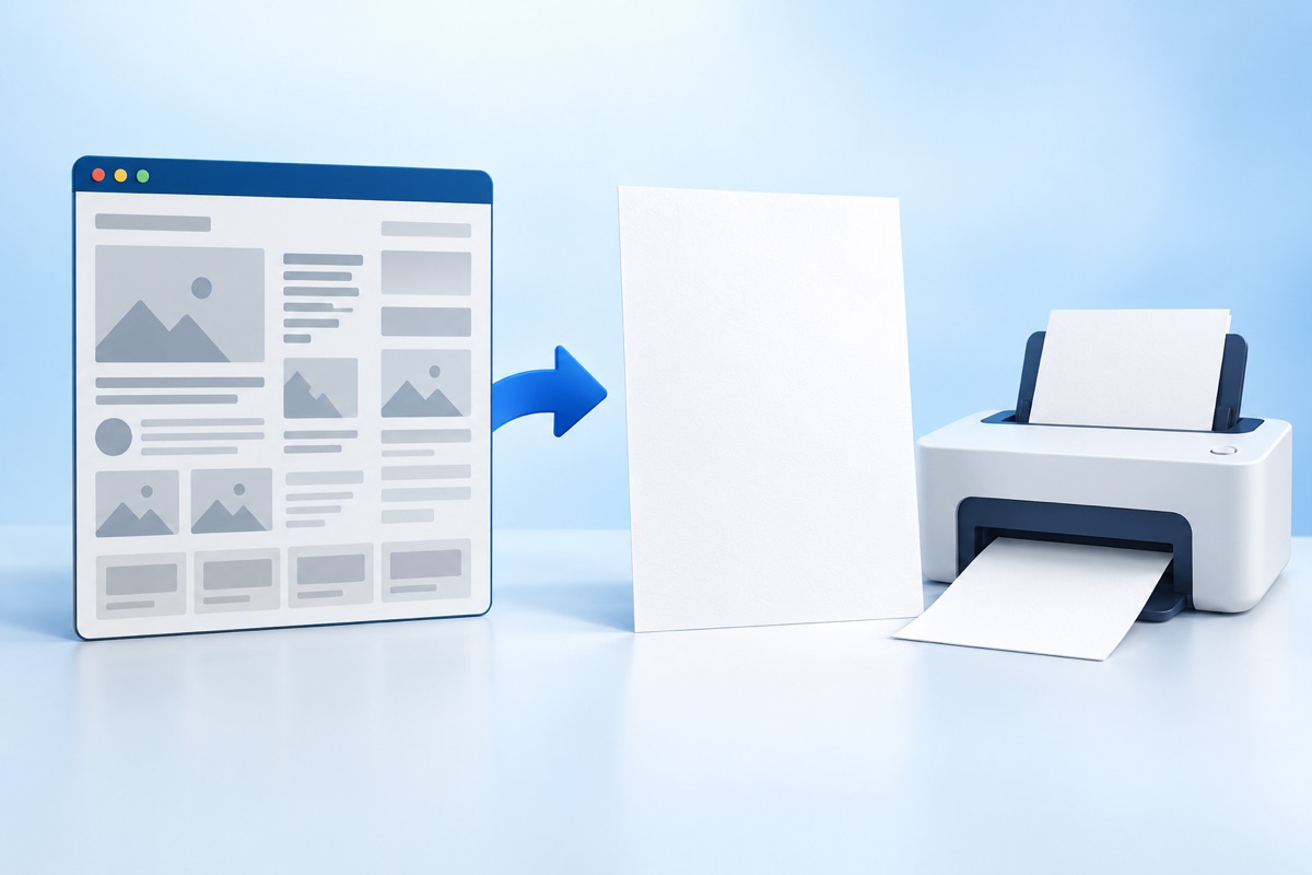 How to print a web page without ads